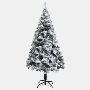 Árvore de Natal - Pinheiro de Natal artificial c flocos de neve 150 cm PVC verde