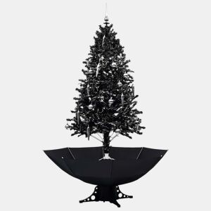 Árvore Natal c neve base formato guarda-chuva 190 cm PVC preto