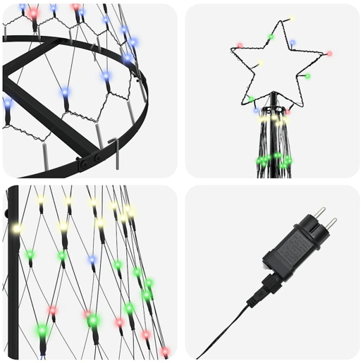 Árvore de Natal - Pinheiro de Natal LED Multicolor 71 x 71 x 184,5 cm Metal