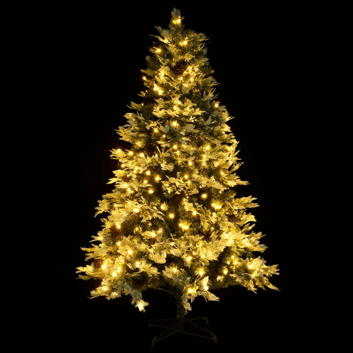 Árvore de Natal com pinhas pré-iluminada 195 cm PVC e PE verde Árvore de Natal com pinhas pré-iluminada 195 cm PVC e PE verde