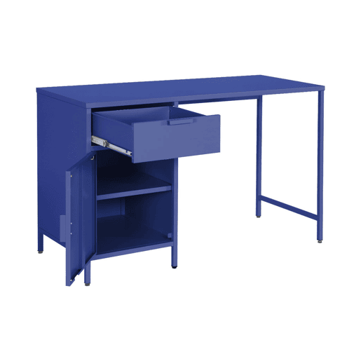 Secretaria em aço laminado, 1 gaveta, Soho, Azul, 120x60x75 cm