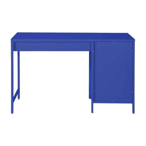 Secretaria em aço laminado, 1 gaveta, Soho, Azul, 120x60x75 cm
