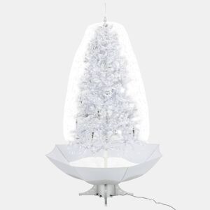 Árvore de Natal c neve base formato guarda-chuva 190 cm branco
