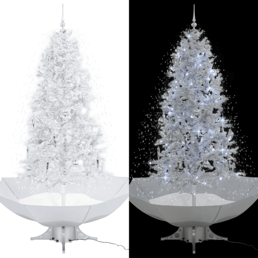 Árvore de Natal c neve base formato guarda-chuva 190 cm branco Árvore de Natal c neve base formato guarda-chuva 190 cm branco