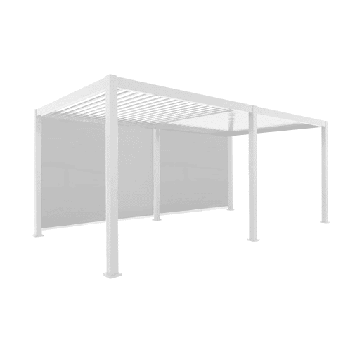 Pérgola bioclimática Triomphe 3x6m V1 + 2 toldos 3m, Triomphe 3x6m + acessórios, Branco, 600x300x250 cm