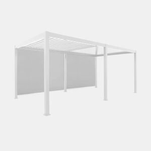 Pérgola bioclimática Triomphe 3x6m V1 + 2 toldos 3m, Triomphe 3x6m + acessórios, Branco, 600x300x250 cm