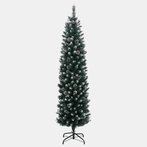 Árvore de Natal - Pinheiro de Natal artificial fina com 300 luzes LED 210 cm