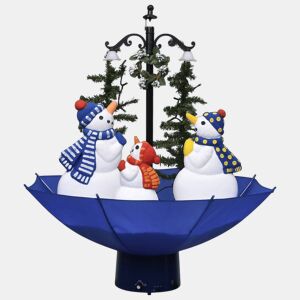 Árvore Natal c neve base formato guarda-chuva 75 cm PVC azul