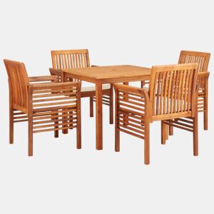 Conjunto de jantar para exterior de 5 peças e almofadas de acácia maciça 02_0014657
