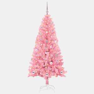 Árvore de Natal - Pinheiro de Natal com 150 LEDs com suporte Rosa 150 cm PVC