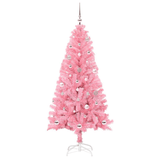 Árvore de Natal - Pinheiro de Natal com 150 LEDs com suporte Rosa 150 cm PVC