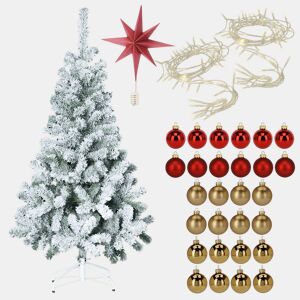 Conjunto de Natal: Árvore + Estrela + 80 Guirlandas de LED + 40 Bolas