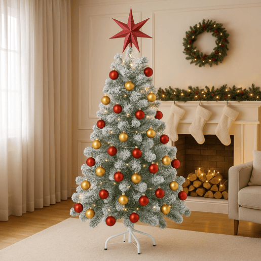 Conjunto de Natal: Árvore + Estrela + 80 Guirlandas de LED + 40 Bolas