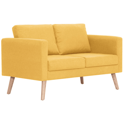 Conjunto de sofá de 2 lugares para sala de estar peças de interior de casa tecido amarelo 02_0019698