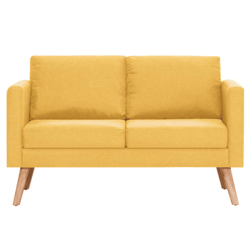 Conjunto de sofá de 2 lugares para sala de estar peças de interior de casa tecido amarelo 02_0019698