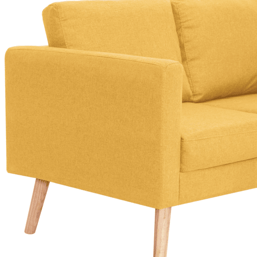 Conjunto de sofá de 2 lugares para sala de estar peças de interior de casa tecido amarelo 02_0019698