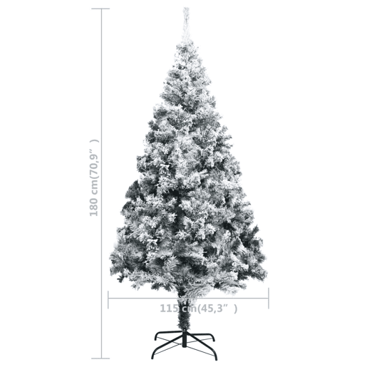 Árvore de Natal - Pinheiro de Natal artificial c flocos de neve 180 cm PVC verde Árvore de Natal - Pinheiro de Natal artificial c flocos de neve 180 cm PVC verde