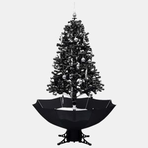 Árvore Natal c neve base formato guarda-chuva 170 cm PVC preto