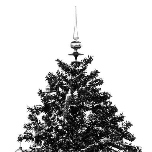 Árvore Natal c neve base formato guarda-chuva 170 cm PVC preto