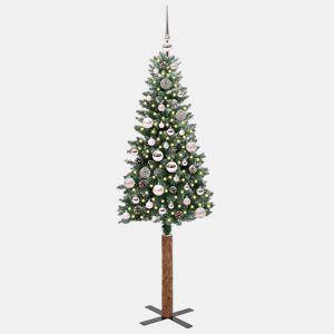 Árvore de Natal - Pinheiro de Natal Slim com 150 LEDs Verde e Branco 150 cm