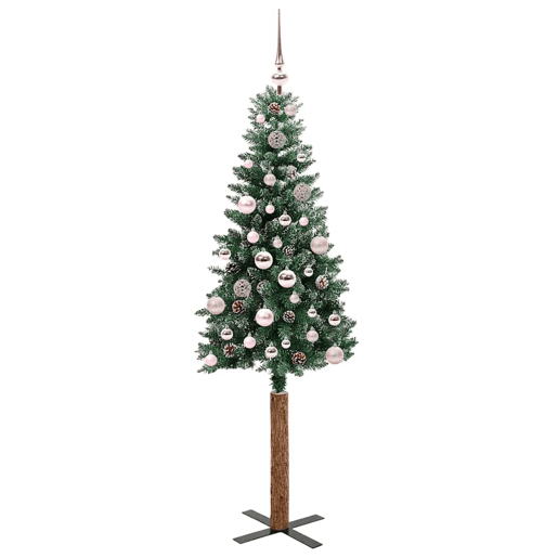 Árvore de Natal - Pinheiro de Natal Slim com 150 LEDs Verde e Branco 150 cm