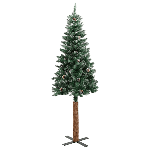 Árvore de Natal - Pinheiro de Natal Slim com 150 LEDs Verde e Branco 150 cm