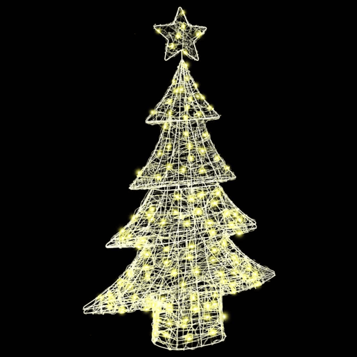 Árvore de Natal - Pinheiro de Natal com 100 LEDs Branco quente 120 cm Acrílo