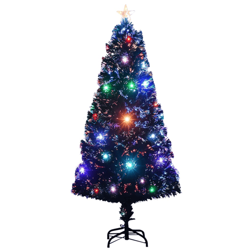 Árvore de Natal pré-iluminada c suporte 120 cm fibra ótica