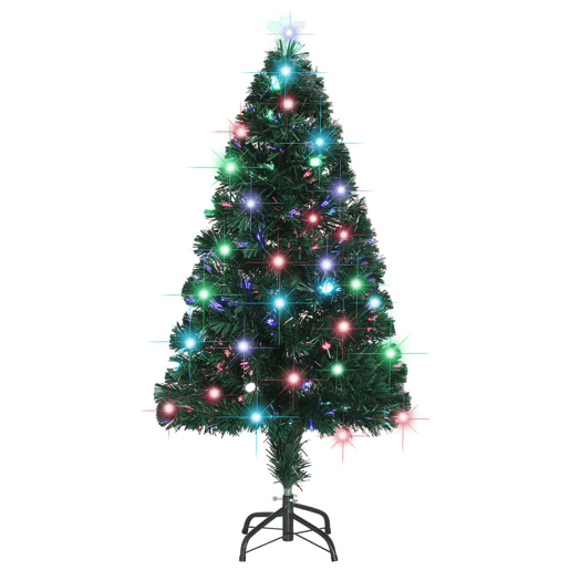 Árvore de Natal pré-iluminada c suporte 120 cm fibra ótica