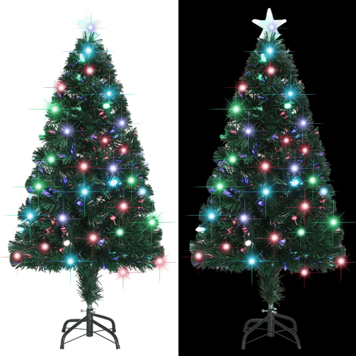 Árvore de Natal pré-iluminada c suporte 120 cm fibra ótica