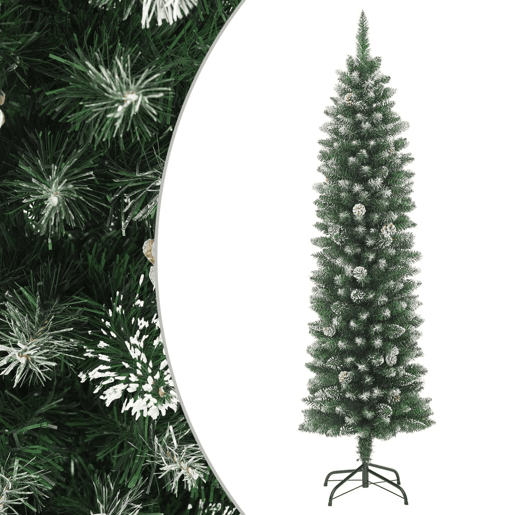Árvore de Natal - Pinheiro de Natal artificial fina com suporte PVC 210 cm