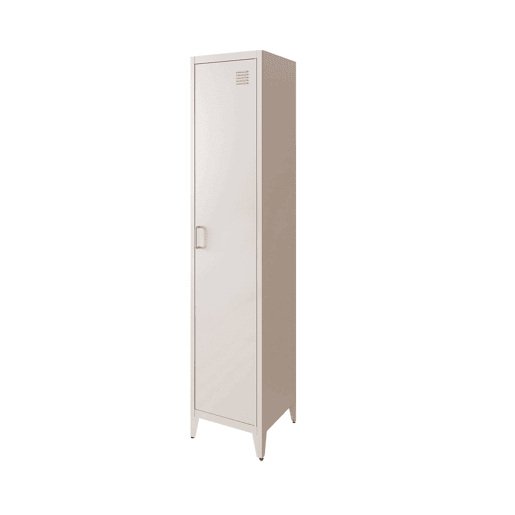 Armário de quarto industrial com 4 espaços de armazenamento, Soho, Beige, 38x38x180 cm Armário de quarto industrial com 4 espaços de armazenamento, Soho, Beige, 38x38x180 cm