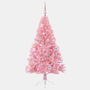 Árvore de Natal Artificial Pré-iluminada Rosa 150 cm PVC