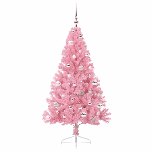 Árvore de Natal Artificial Pré-iluminada Rosa 150 cm PVC Árvore de Natal Artificial Pré-iluminada Rosa 150 cm PVC