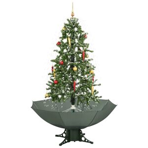 Árvore de Natal com neve base formato guarda-chuva 170 cm verde