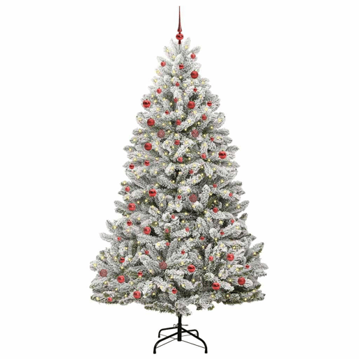 Árvore de Natal - Pinheiro de Natal Artificial Verde e Branco 210 cm PVC e Metal