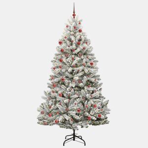 Árvore de Natal - Pinheiro de Natal Artificial Verde e Branco 210 cm PVC e Metal