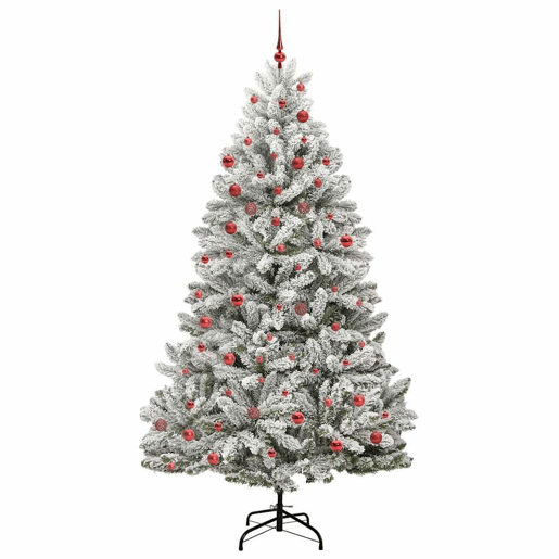 Árvore de Natal - Pinheiro de Natal Artificial Verde e Branco 210 cm PVC e Metal