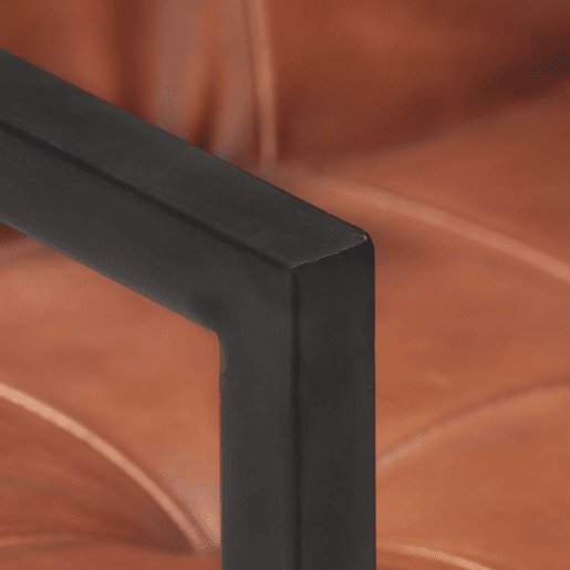 vidaXL Cadeiras de jantar cantilever 4 pcs couro genuíno castanho