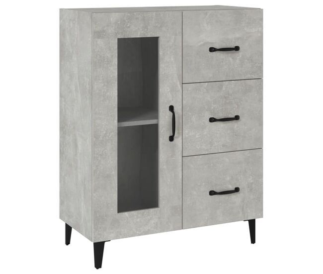 Vidaxl aparador de madera de ingeniería gris hormigón 69,5x34x90 cm