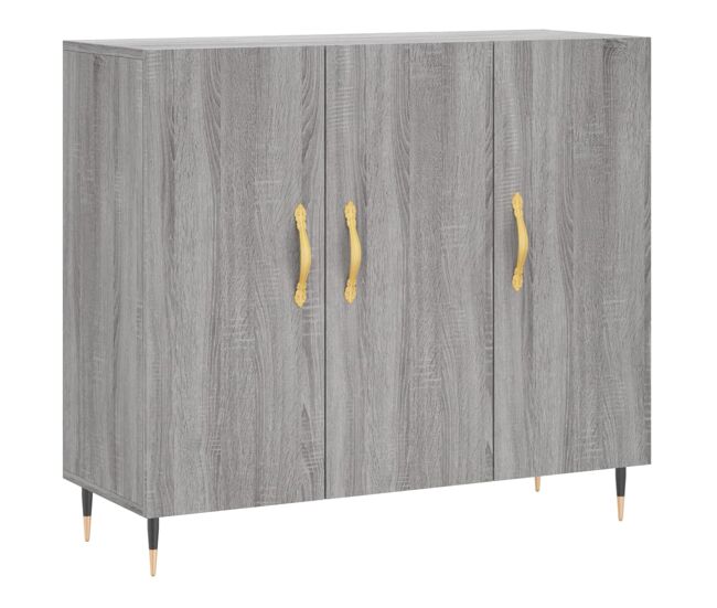 Vidaxl aparador de madera de ingeniería gris sonoma 90x34x80 cm