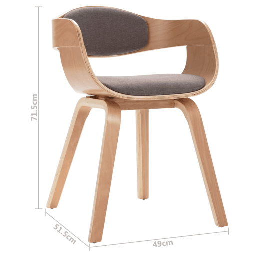 vidaXL Cadeiras jantar 2pcs madeira curvada e tecido cinza-acastanhado vidaXL Cadeiras jantar 2pcs madeira curvada e tecido cinza-acastanhado