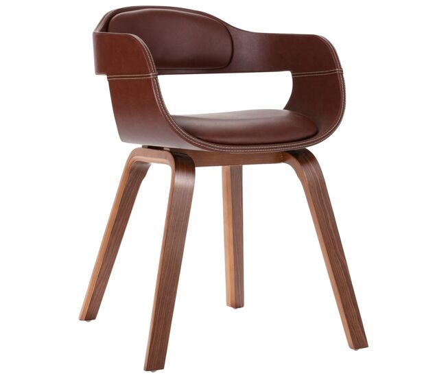 Vidaxl sillas de comedor 2 unidades madera curvada y cuero sintético