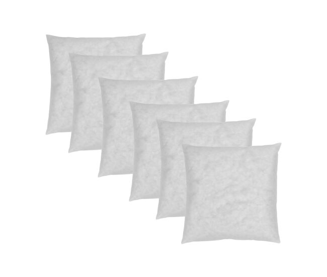 Pack 6 rellenos de cojín 60x60cm fibra hueca fusionhome