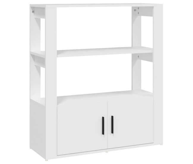 Vidaxl aparador de madera contrachapada blanco 80x30x90 cm