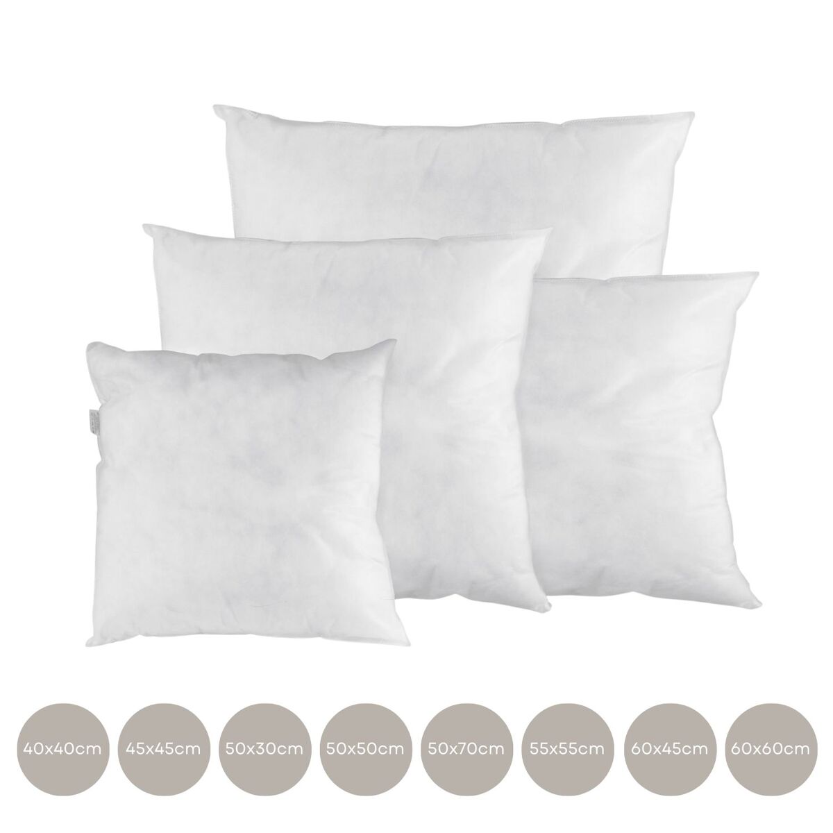 Paquete De 4 Rellenos De Cojín De Fibra Hueca 45x45cm (18 Pulgadas) - Suaves Y Bombeados