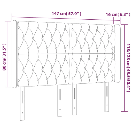 vidaXL Cabeceira cama c luzes LED tecido 147x16x118128 cm cor creme vidaXL Cabeceira cama c luzes LED tecido 147x16x118128 cm cor creme