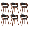 vidaXL Cadeiras jantar 6 pcs madeira curvada e couro artificial