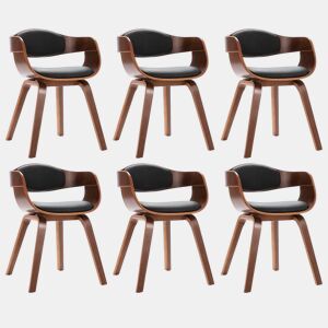 vidaXL Cadeiras jantar 6 pcs madeira curvada e couro artificial