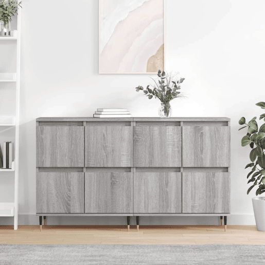 vidaXL Aparadores 2 pcs derivados de madeira cinzento sonoma